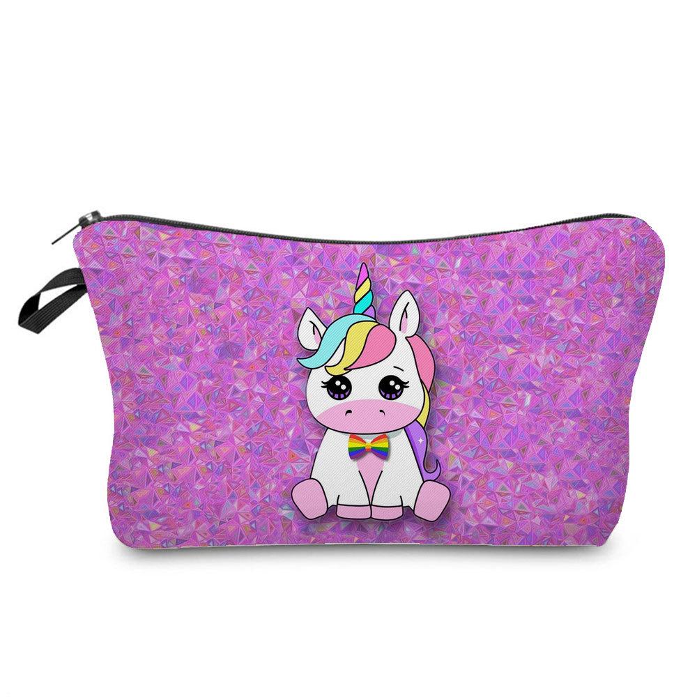 Women Unicorn Print Cosmetic Bag Toiletries Organize Travel Storage Case  6422