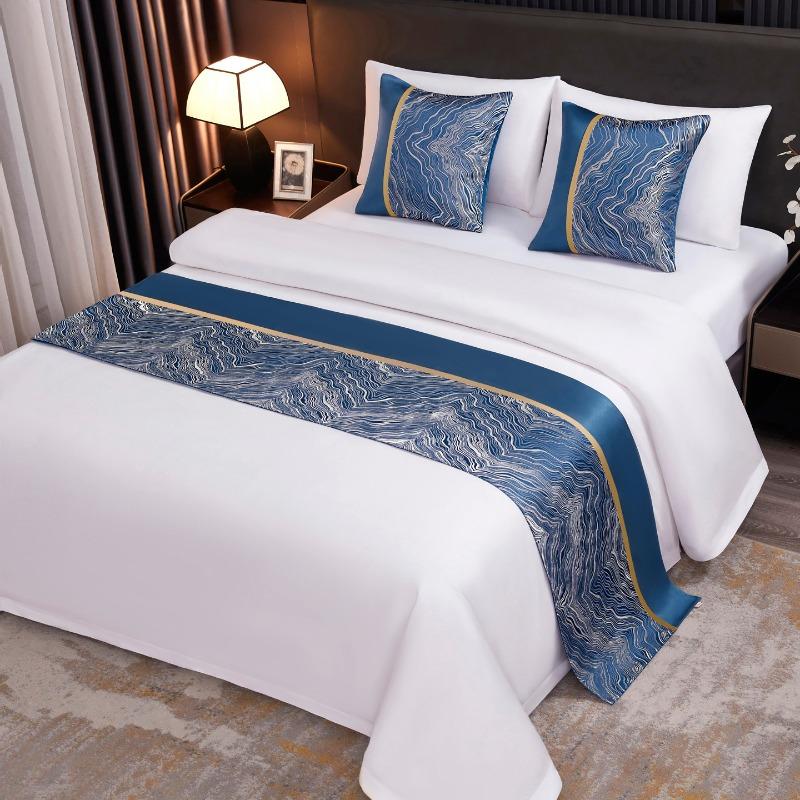 Light Luxury High-end Hotel Bed Flags Vintage Decorative Scarves Bedding Same Style Pillowcase European Style Wedding Room Home Decorat Bed Tail Towel