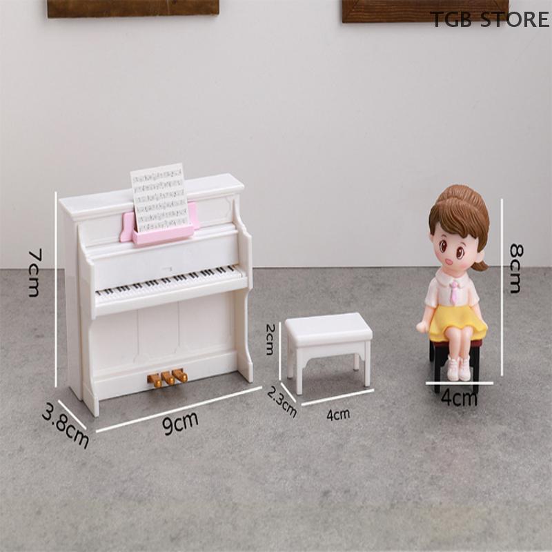 1 Set Simulated Piano Furniture Model Miniature Musical Instruments Cute Dollhouse Toy Doll House Playhouse Scene Accessories