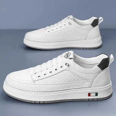 Genuine Leather Retro White Platform Sneakers Shoes Non-Slip Coated Stain Resistant,Non-Slip Ankle Orthotic Support Lightweight