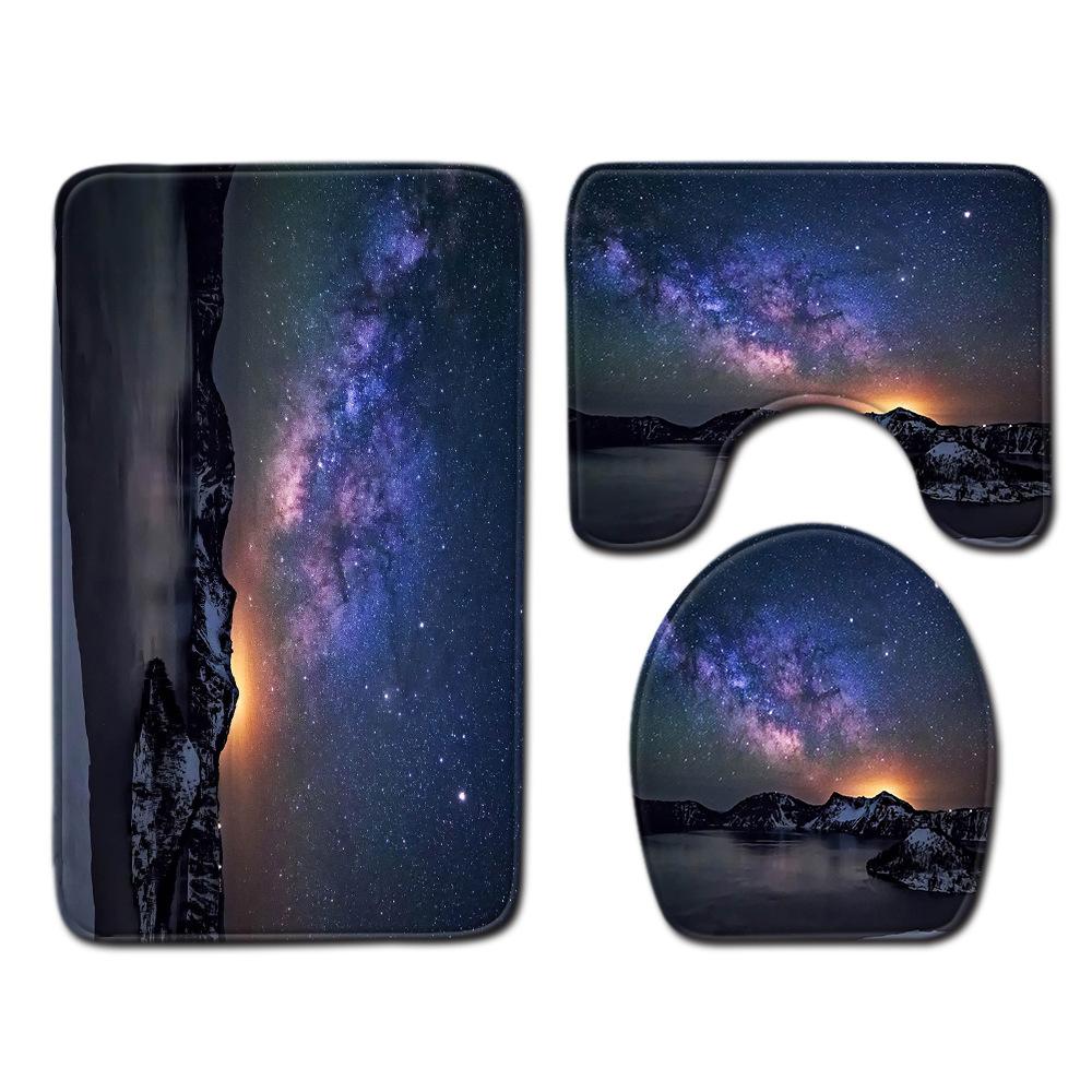 Star Bathroom Floor Mat Toilet Three-Piece Set