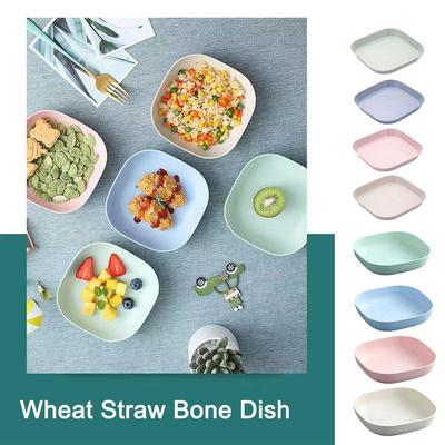 Lightweight Wheat Straw Dinnerware Dinner Plates Dessert Plates, Reuasble Unbreakable Plastic Plates For Picnic Camping Kit