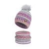 2Pcs/Set Winter Hat Scarf Set Thickened Velvet Lining Colorful Versatile Elastic Fit