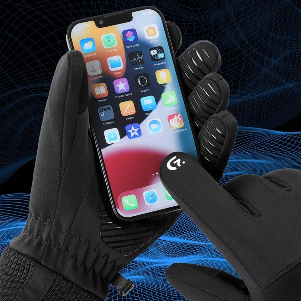 Durable And Safe Getinfit Cycling Gloves Winter Warmth Men Touch Screen Fleece Waterproof Anti-Slip Touch Screen Fishing Hiking Running Sports
