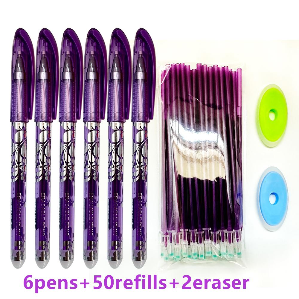 Set da 58 pezzi Penna Gel Lavabile con Impugnatura 0,5 mm Penna Magica Cancellabile Bastoncini d'Inchiostro Colorati Cancelleria per Scrittura Scolastica e d'Ufficio