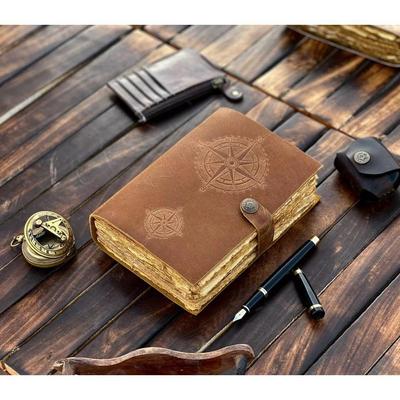 Bussola Diario Vintage in Pelle Libro delle Ombre Quaderno degli Incantesimi Vuoto