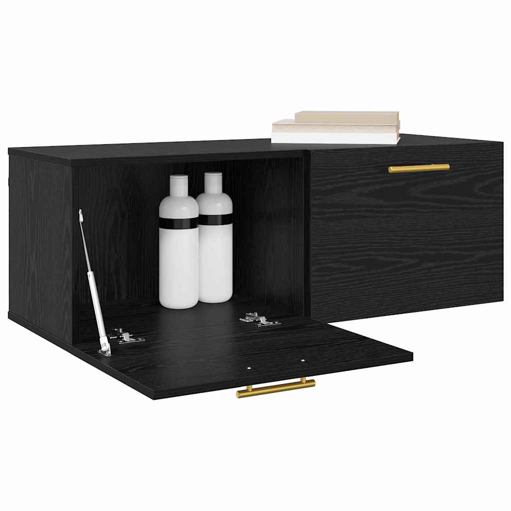 Wall Cabinet Black Oak Effect 100 X 36.5 X 35 Cm
