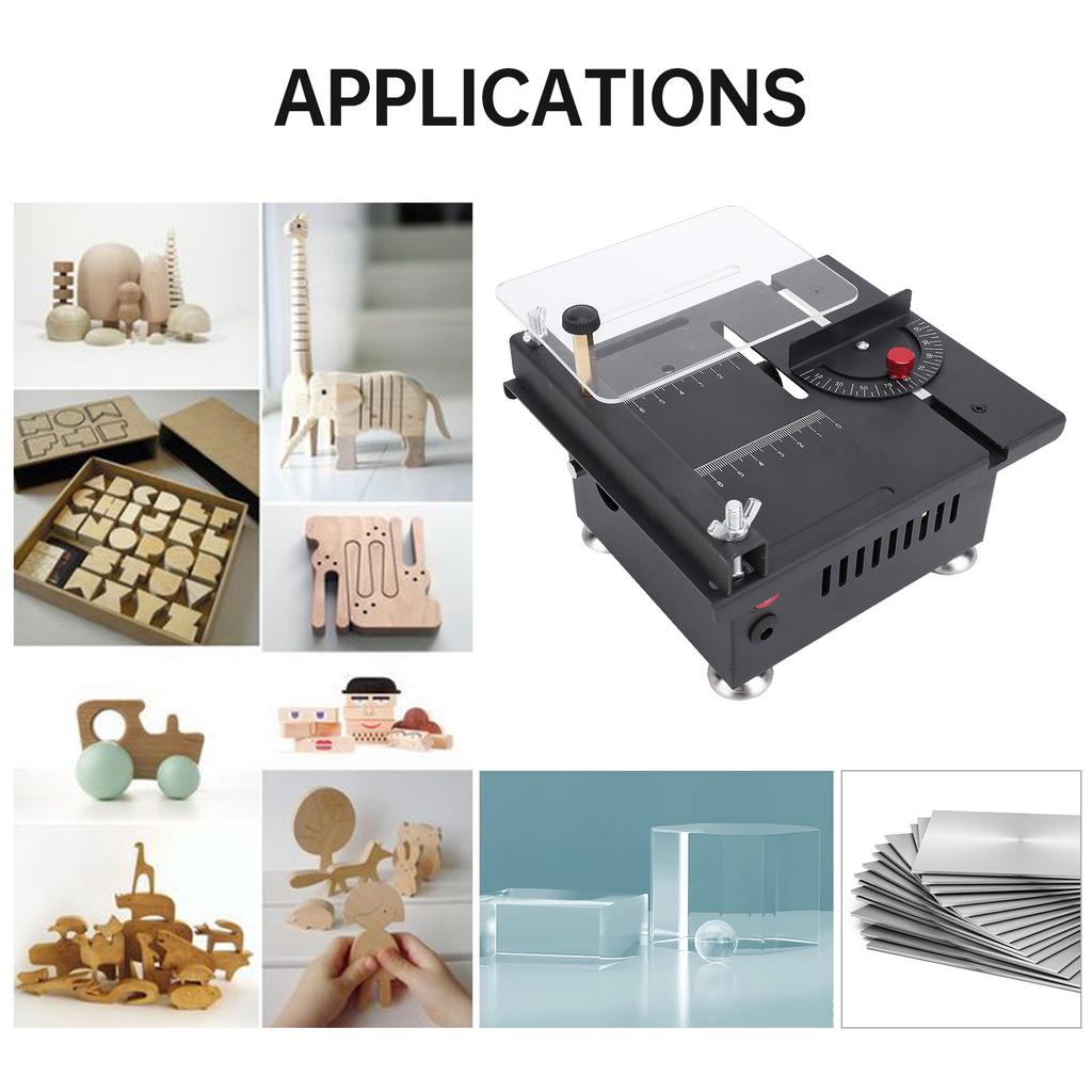 Mini Piła Stołowa Biurkowa Elektryczna do Drewna i Metalu 7 Regulowanych Prędkości Regulacja Kąta z Różnymi Brzeszczotami