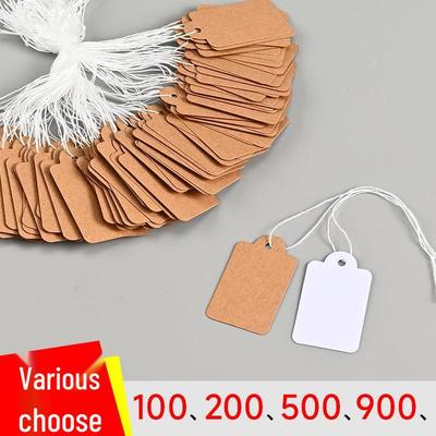 Mini Cartellini Prezzo Transfrontalieri Bianchi con Numeri Scritti a Mano Dorati - Confezione da 100 con Spago