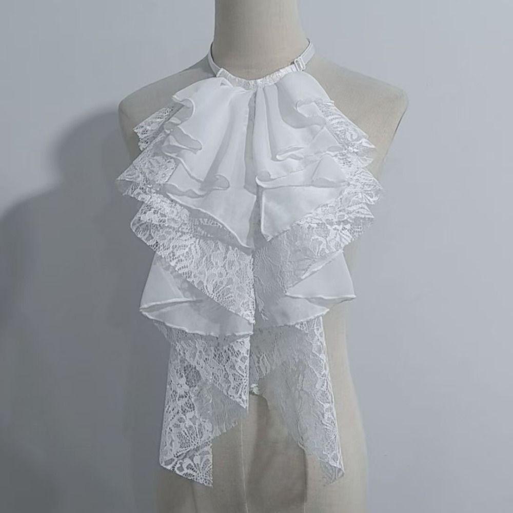 Adjustable Layered Lace False Collar Detachable Decorative Lace Neckline  Women