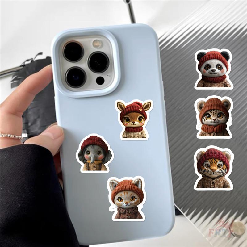 500Pcs/Roll Q Animals Wearing Knitted Hat Kids Rewards Stickers - DIY Scrapbooks Album Decor Sealing Label Decals