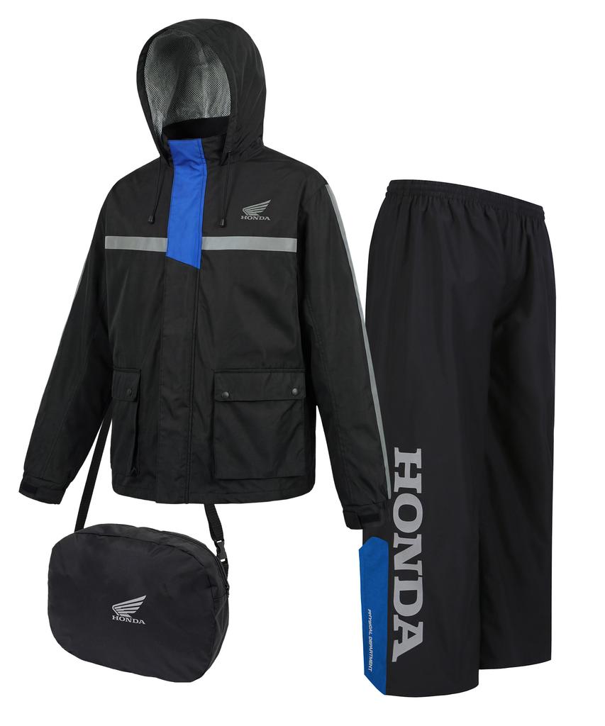 Phyps Motorcycle City Rider Rain Shield Packable Jacket Set Blue