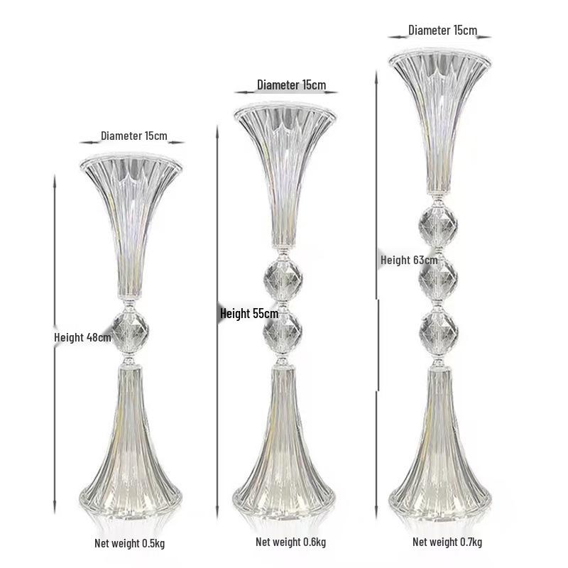 Acrylic Transparent Trumpet Style Dining Table Flower Stand