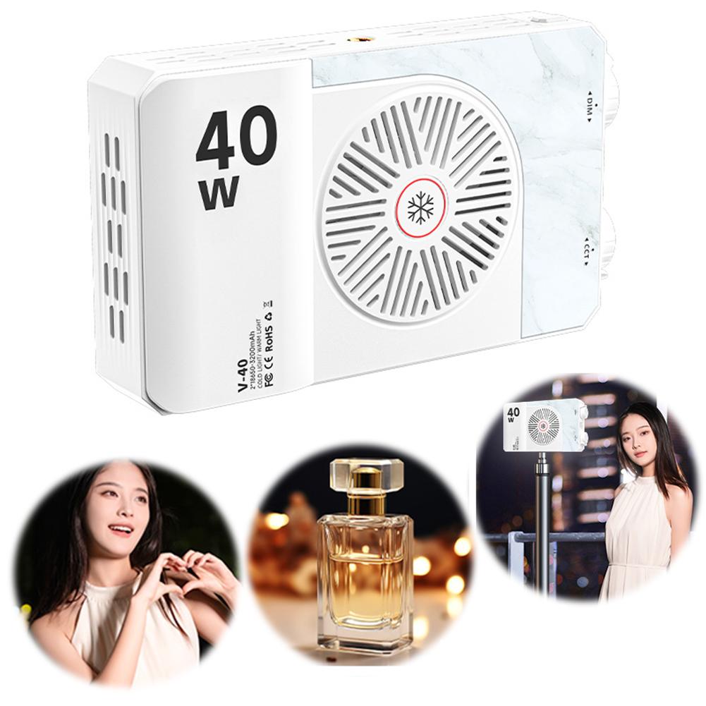 40W LED Camera Light 2800K-9000K Handheld Fill Light 4400mAh Rechargeable Portable Light Panel for Photography
