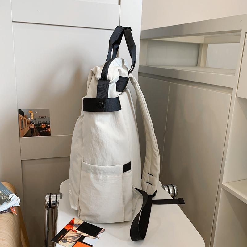 Solid Color Backpack Men's Large Capacity Backpack Women's Computer Bag Student Schoolbag