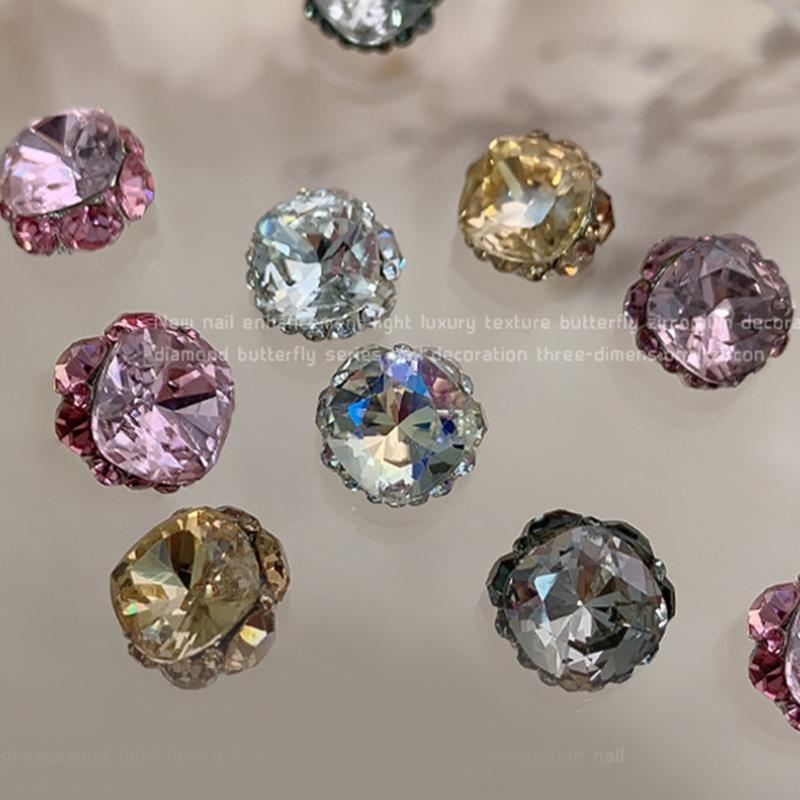 3PCS Pointed Back AB Rhinestones Set DIY Nails Art Decorations for Nails Clothing Shoes Bags Decoration Craft