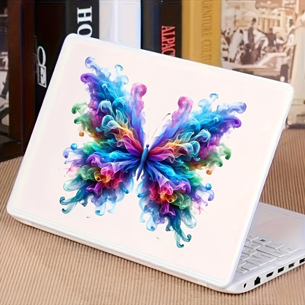 2 pcs Colorful and Vivid Butterflies Funny Car Bumper Sticker,6 Inch Vinyl Decal, Waterproof,Die-Cut for Cars,Windows,Laptops - Colorful