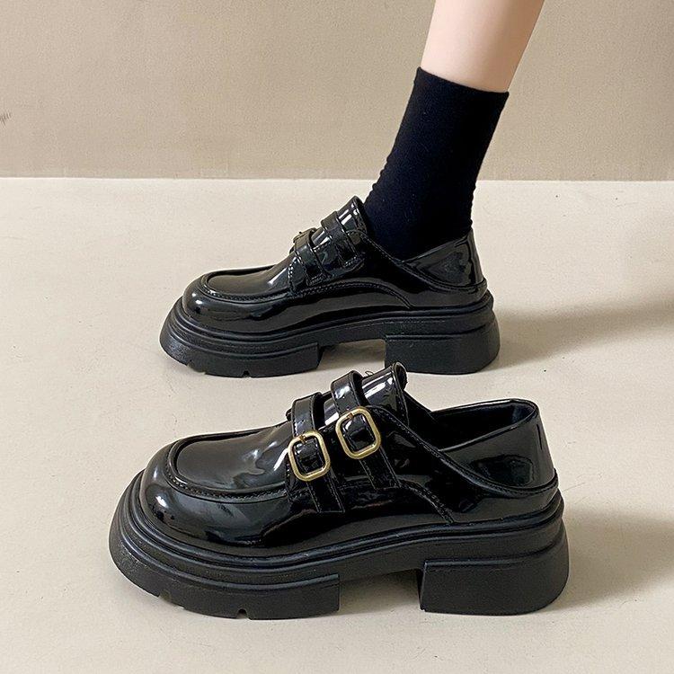 

American retro small leather shoes women s autumn 2025 versatile and lightweight Japanese jk single shoes muffin bottom platform loafers 35