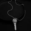 Anime Fantasy Wolf Head Necklace Pendant - Unisex Trendy Accessory for Hoodies and Sweaters