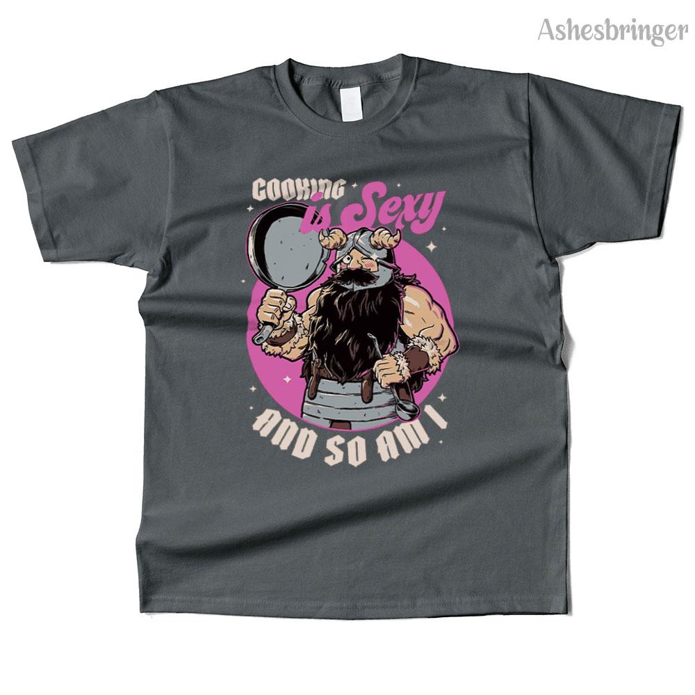 Mens Cotton Cooking Dwarf Graphic Funny T Shirt Street Casual Style Tee for Men and Women