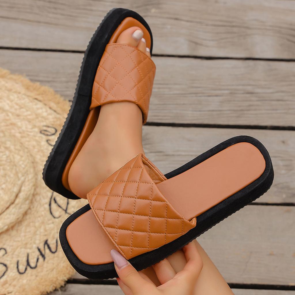 Women Slippers Casual Large Size Thick Bottom Sandals Summer Outdoor Slippers Round Toe Comfortable Slip-On Shoes Slides Women