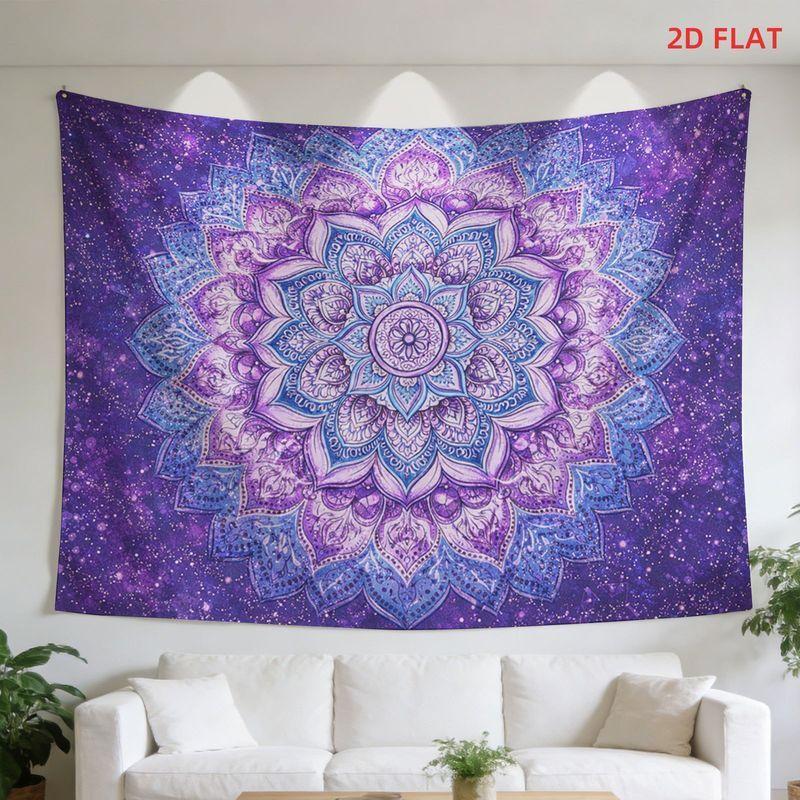 Spiritual Bohemian Style Tapestry Lotus Starry Sky Mandala Living Room Bedroom Yoga Meditation Room Wall Hanging Home Decor
