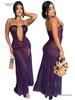 Sexy durchsichtiges Netzkleid mit hohem Schlitz für Damen