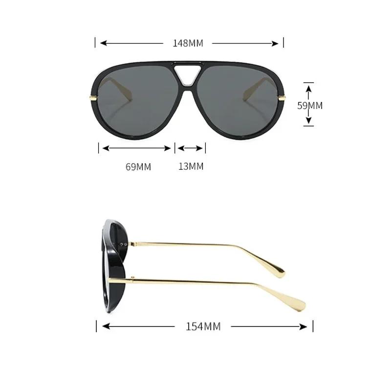 Women's Luxury Oversized Sunglasses Men Unisex Trendy Retro Large Frame Goggles Eyewear Vintage UV400 Outdoor Travel Sun Glasses