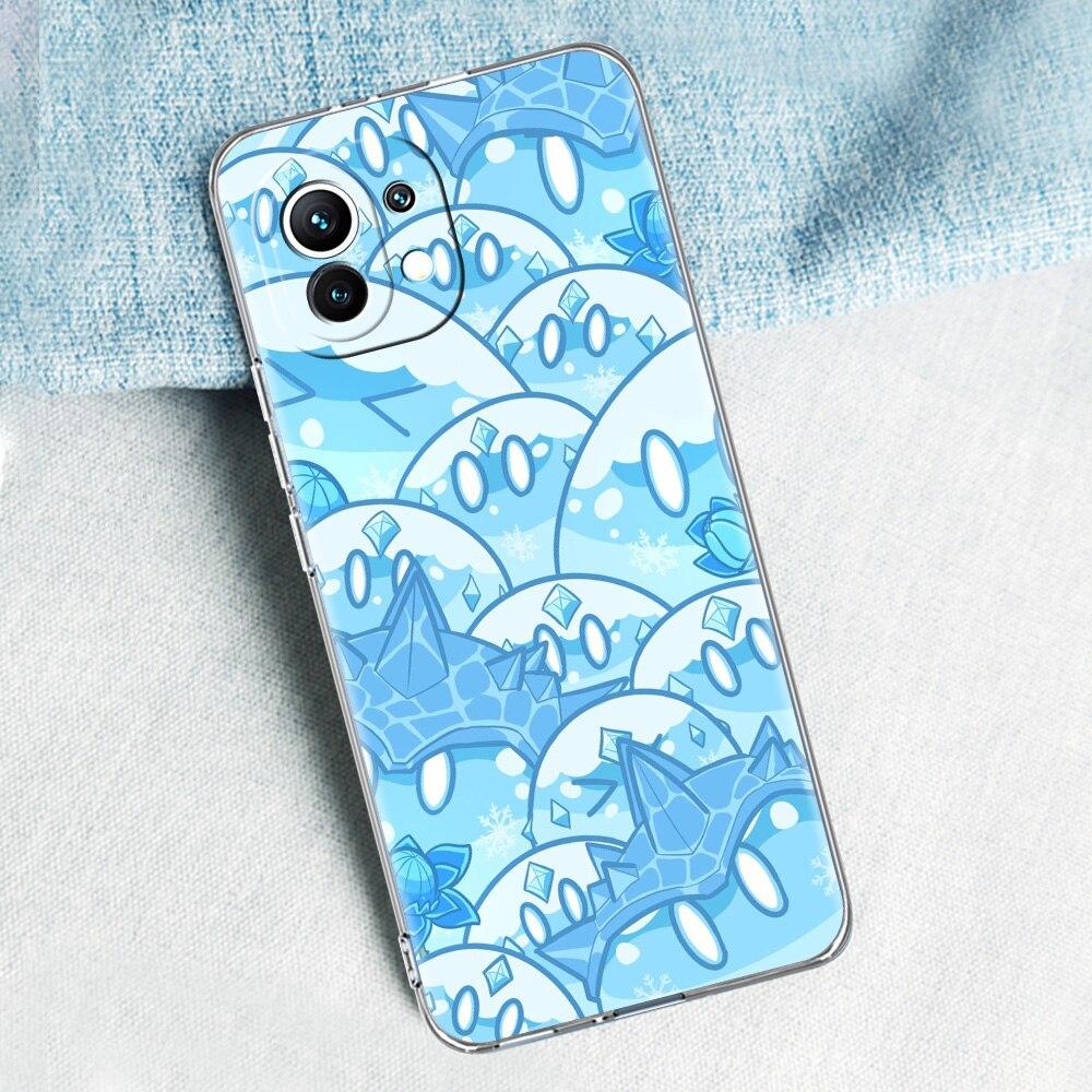 

Чехол для телефона Genshin Impact Cute Slimes для Xiaomi Poco X3 NFC F3 Pro M3 GT Mi 11 Lite 5G Ultra 11T 11X Pro 11i Soft Crystal Cover Poco M3