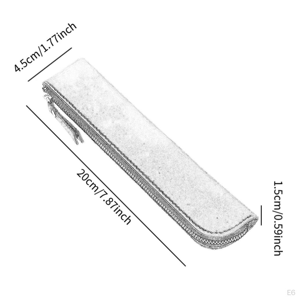 PU Leather Pencil Holder Sleeve Bag Cosmetic Wear Resistant for Birthday Gifts 7.8x1.7inch