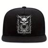 Gothic Demon Skull Graphic Snapback Baseball Cap Horror Monster Print Adjustable Street Style Hat Unisex