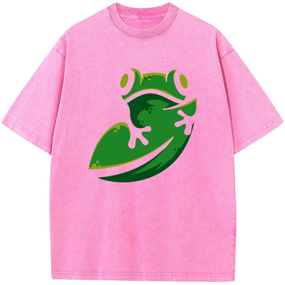 Green Frog Men's Short-Sleeved T-shirt Men Women Casual Fashion Oversized T-shirt Vintage Colored Mens T-shirts