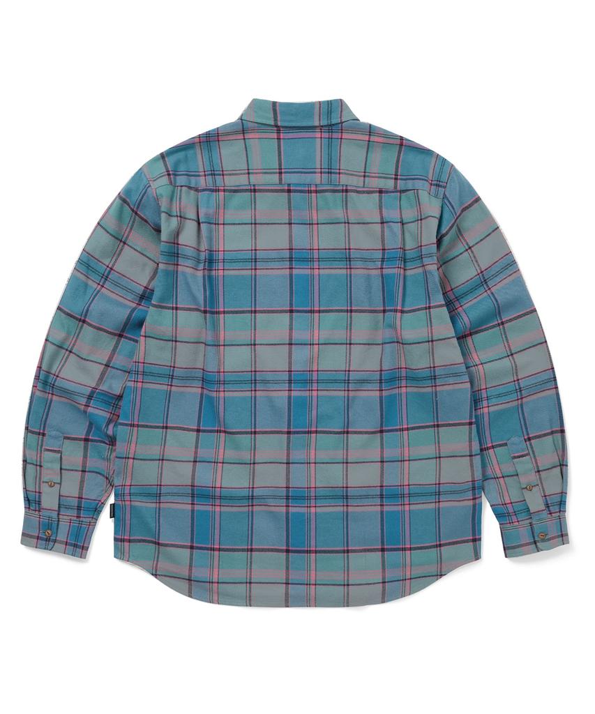 THISISNEVERTHAT Flannel Check Shirt Teal Blue
