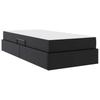 Storage Bed with Mattress 2 Pcs Black Leather