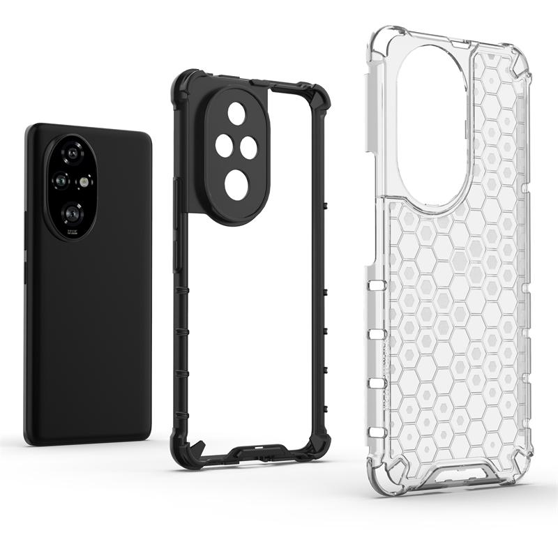 Shockproof Transparent Case For Honor 200 Pro Honeycomb Armor Back Case For Honor 200 Pro Case Cover For Honor 200 Pro 200 Lite