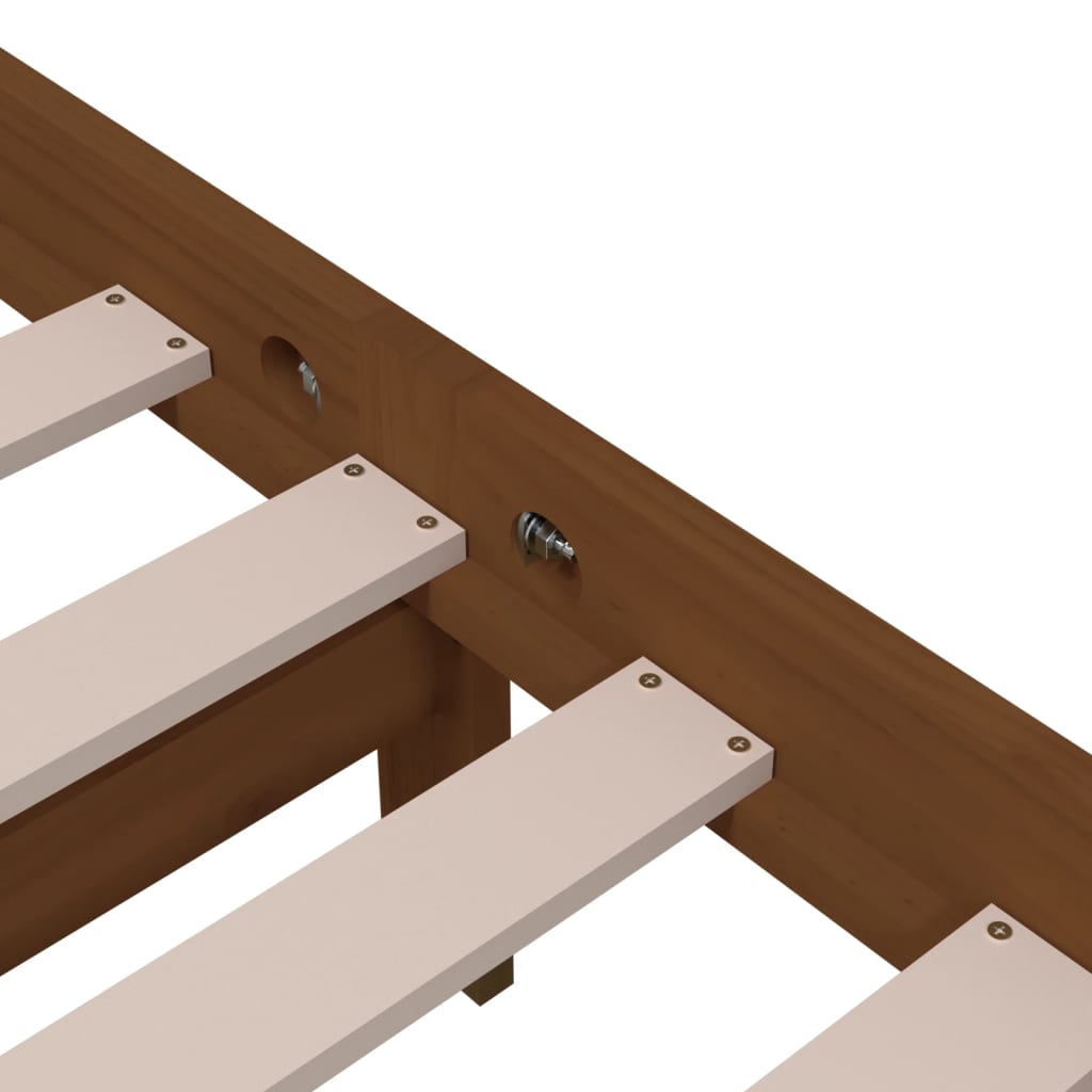 Solid Wood Bed Honey Brown 100 x 200 cm