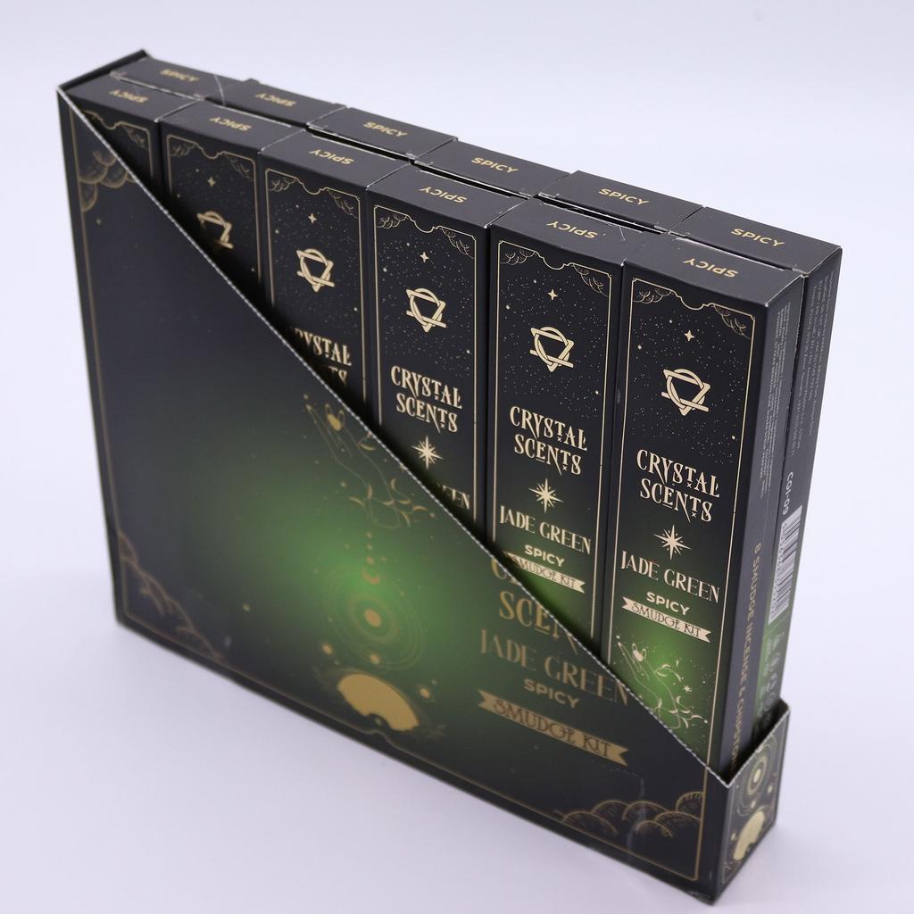 6x Jade Crystal Scents Smudge Incense – Spicy