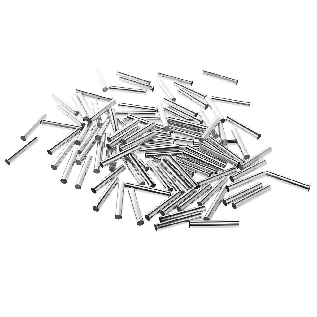 100pcs Tube beads Spacer 4mm Hole - Silver, 30mm
