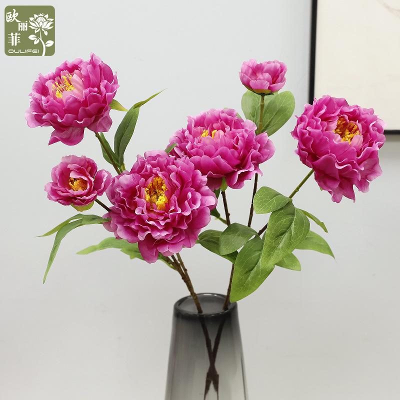 High quality peony fake flower wedding flower arrangement living room decorative bouquet