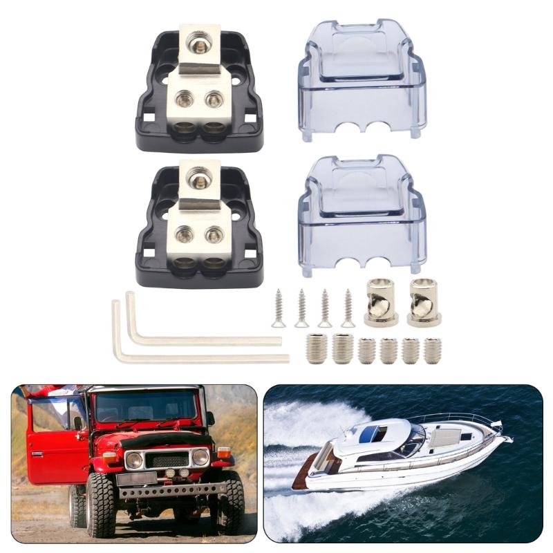 Auto Sound Frequenz Stromverteilerblock, 1 Eingang 2 Ausgänge Kabelverbinder mit Sechskantschlüssel und Konvertierungsköpfe Werkzeug