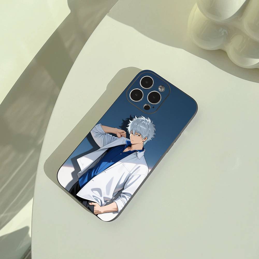 G-Gintama-Gintoki Sakata Phone Case For iPhone 17,16,15,14,13,12,11 Pro Max,16Plus,XS Soft Black Cover