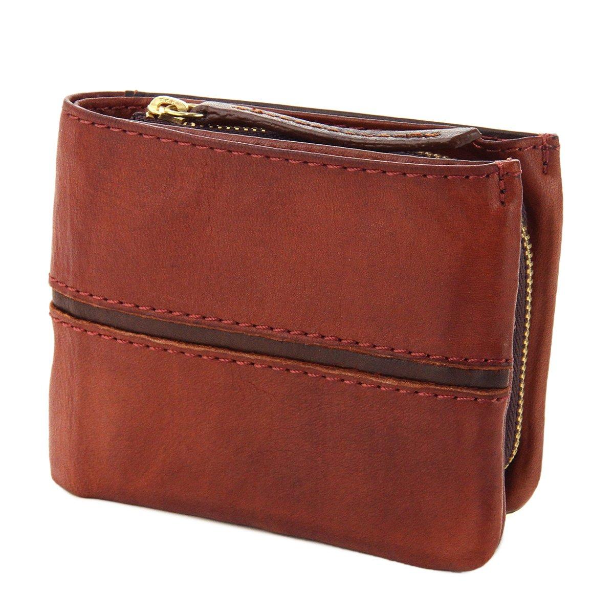 

Bifold Wallet Full Chrome Two Tone Series Red x Brown [Baggy Port] HRD-408 BP-HRD408-91