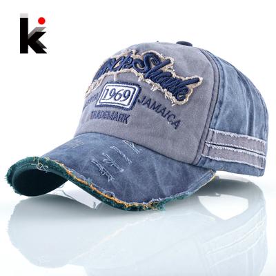 Unisex Snapback beisbolo kepuraitė, moteriška skalbta džinsinė hip-hop kepuraitė vyrams raidėmis siuvinėta „trucker“ kepuraitė