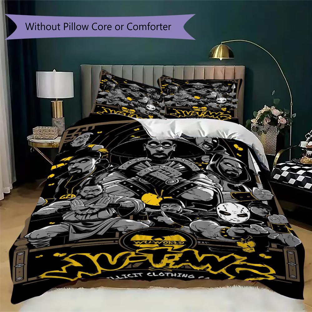 WU TANG Pattern Bedding uilt Set uilt Cover Pillowcase Home Decoration Birthday Gift (1 * duvet cover + 2 * pillowcase  without core)102