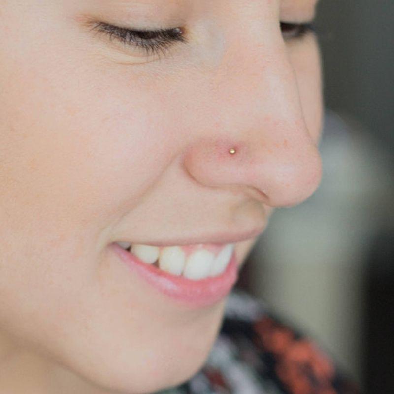 

14K 925 Sterling Silver India Nose Studs Non-Allergic Gilded 14K Gold Filled