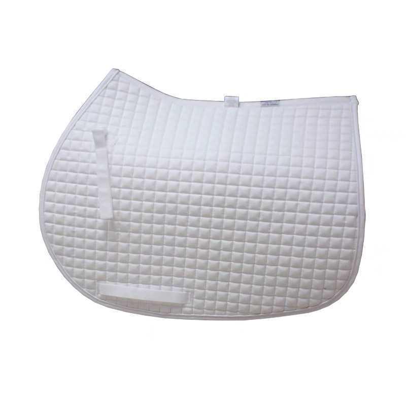 White Cotton Sweat-Wicking Breathable Saddle Pad for Equestrian Dressage, Show Jumping & Competition - Shock Absorbing All-Purpose Design
