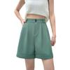 DIMANAF 2026 Summer New Plus Size Women High Waist A-Line Shorts Casual Solid Office Lady Wide Leg Shorts Pants