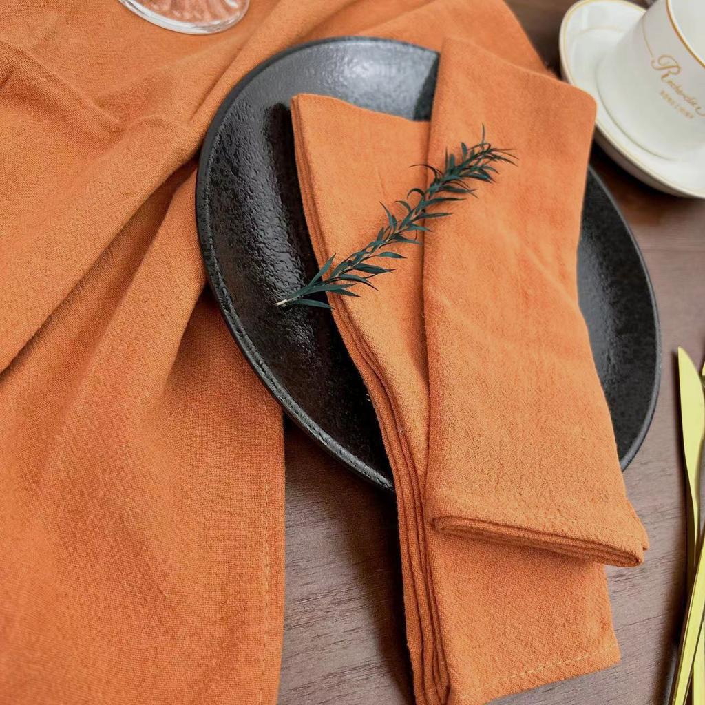 50Pcs 40X40CM 100% Cotton Cloth Napkins Napkin Reusable Weddings Party Baby shower Christmas Table Decoration Retro napkins