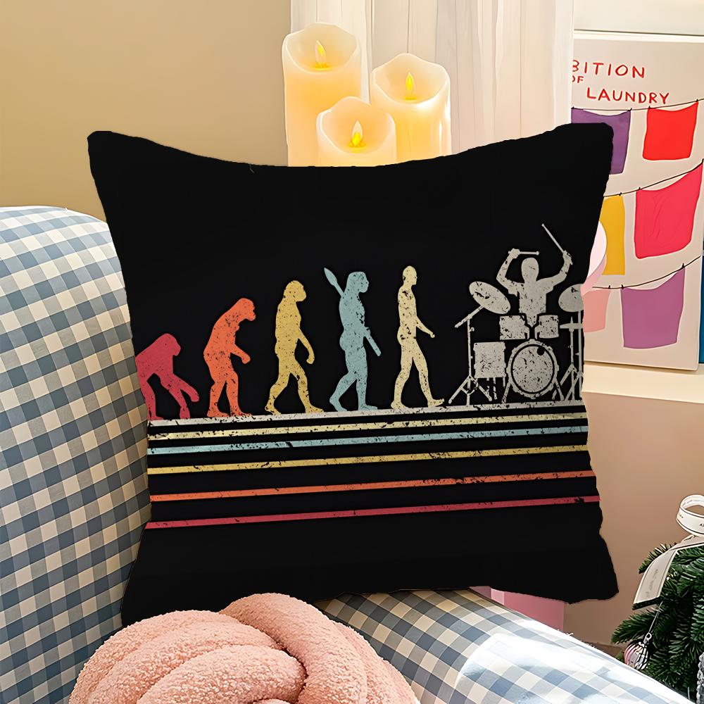 

Cool Drum Kit Pillow Cushion Cover Pillowcase Living Room Sofa Home Decor Customized 12x12Inch