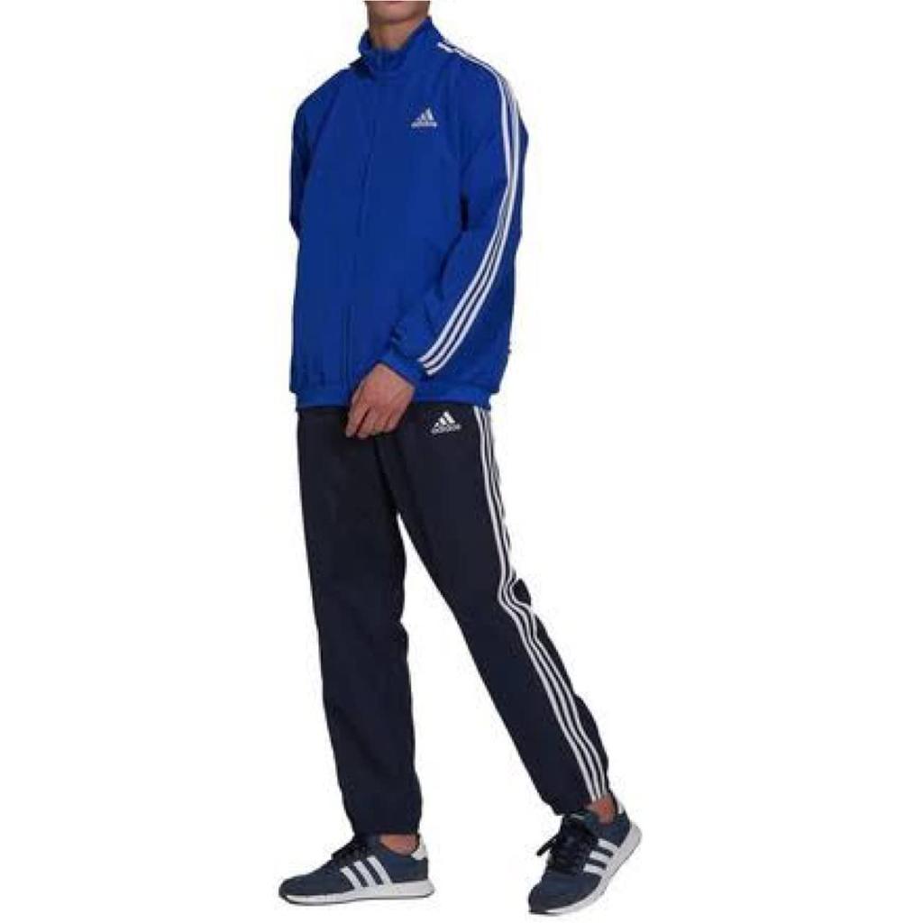 adidas AEROREADY Essentials Regular Fit Size M Top and Bottom Blue 3-Stripes Tracksuit, Men's, (Height 167-173cm), Set, H12202,